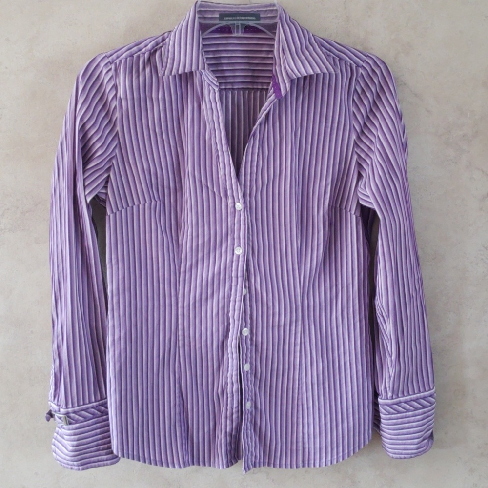 Purple express button down